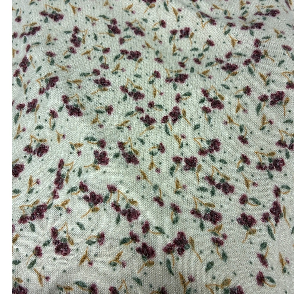 Maurices Cream Floral Long Sleeve Top - 1X - Notched V-Neck Boho Casual Soft - Picture 8 of 10